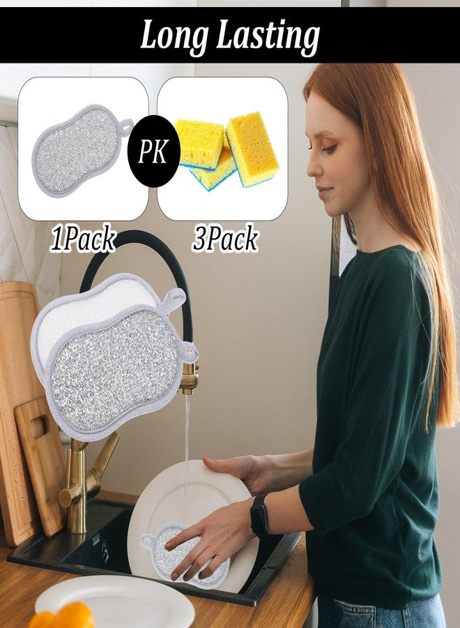 mekueeex 30 Pack Multi Purpose Scrub Sponges Non Scratch Microfiber Sponge Cleaning Dish Scrubber Reusable Dish Sponges for Washing Dishes Along with Heavy Duty Scouring Power - Image 4